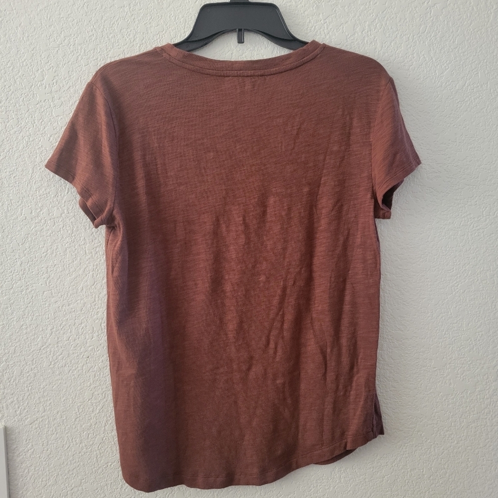 Splendid Crew Neck T-shirt Brown NEW - Picture 5 of 6